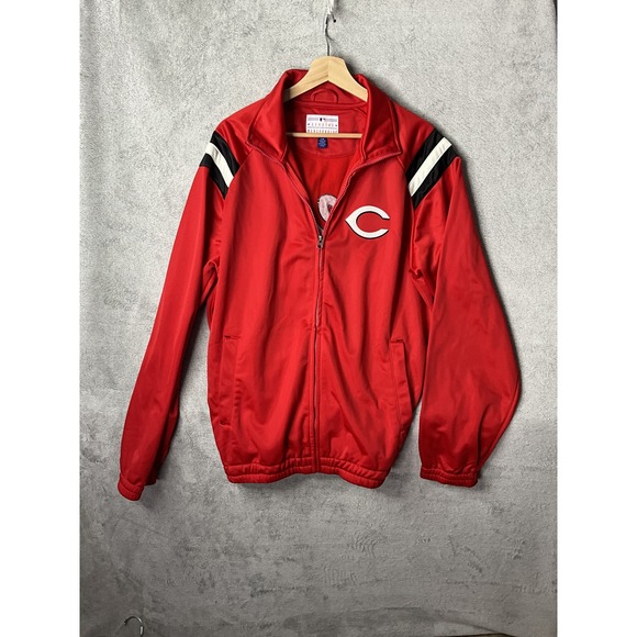 Cincinnati Reds MLB Genuine Merchandise Track Jacket Red Full Zip Men's L Vintag - Picture 7 of 8